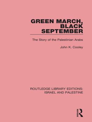 cover image of Green March, Black September (RLE Israel and Palestine)